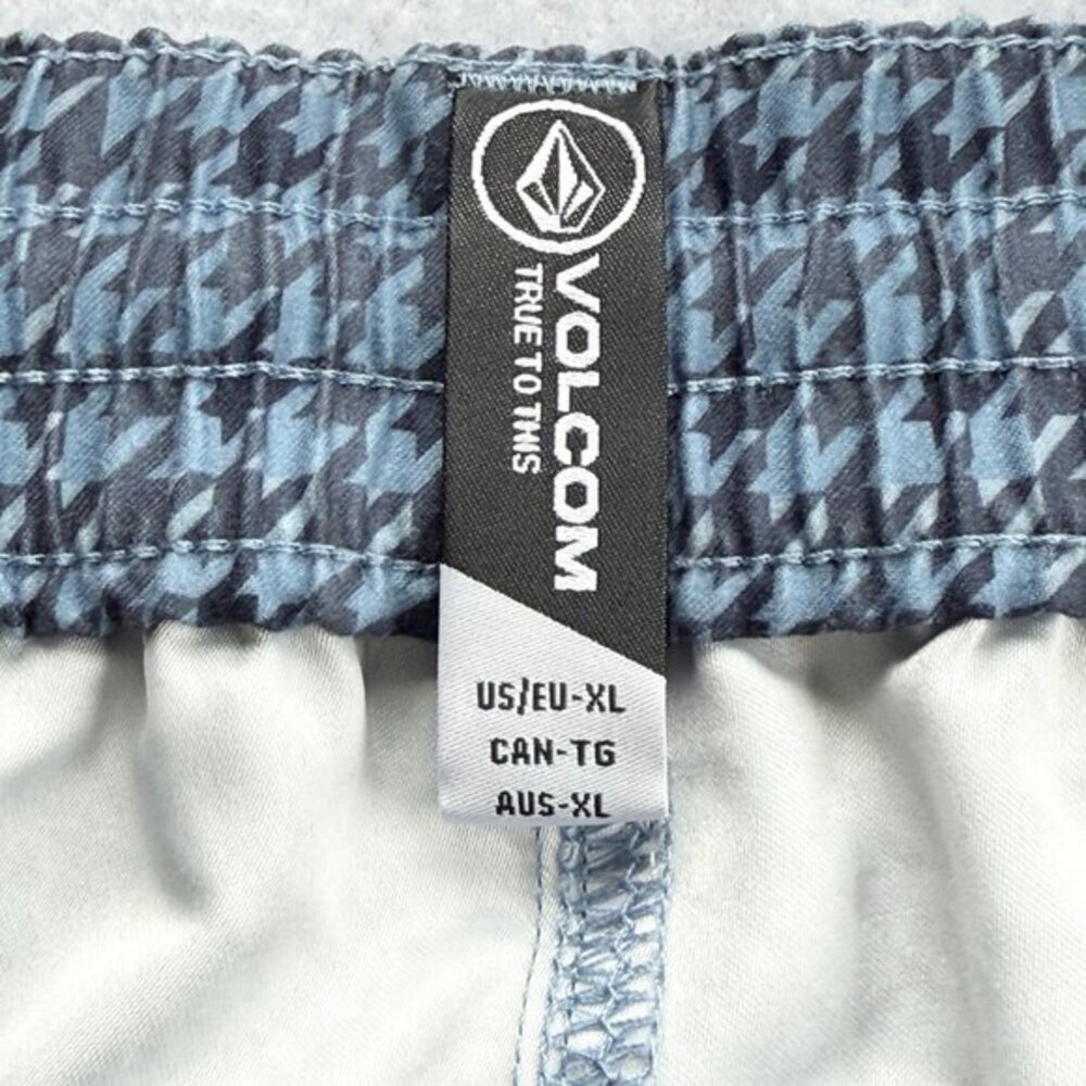 Volcom Men's Preston Houndstooth Blue Hybrid Shorts Size XL Drawstring Waist NWT - Picture 6 of 11